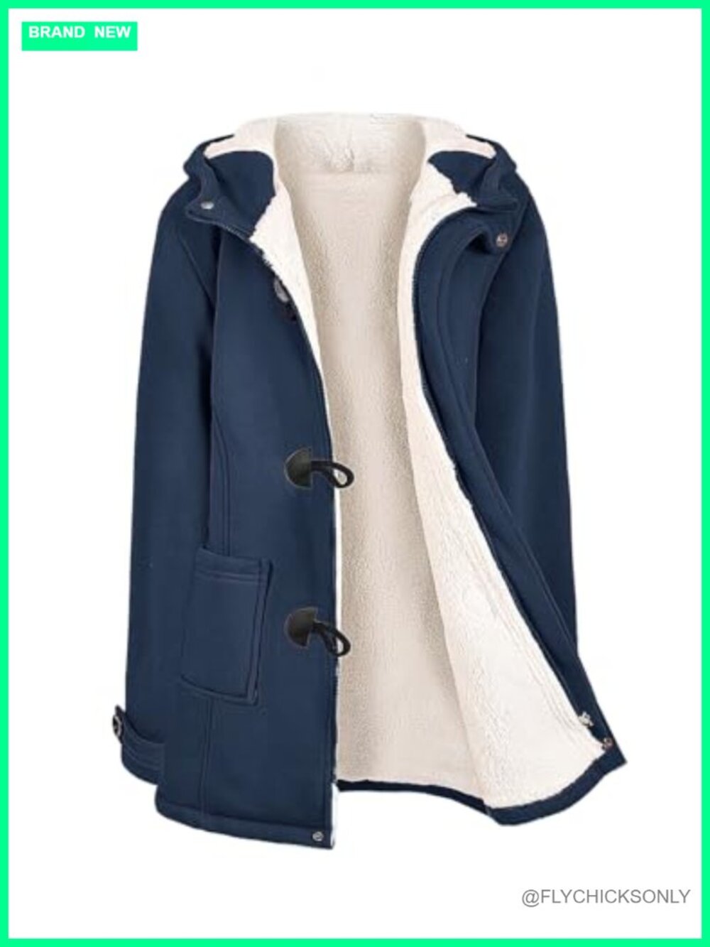 Womens Fleece Lined Sherpa Winter Coat Zip Hooded Jacket